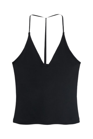 Top en coton dos nu - Noir
