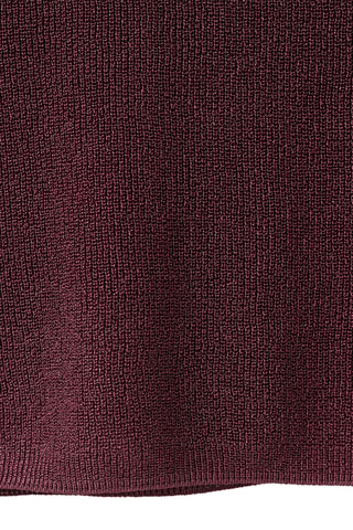 Top maille Lurex col en V - Bordeaux