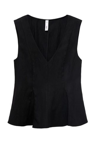 Top péplum lyocell - Noir