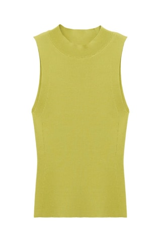 Top maille côtelée - Jaune