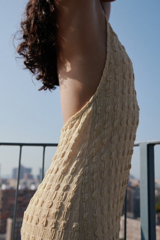 Robe crêpe emmanchures américaines - Blanc
