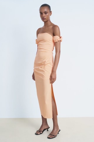 Robe midi bustier - Orange