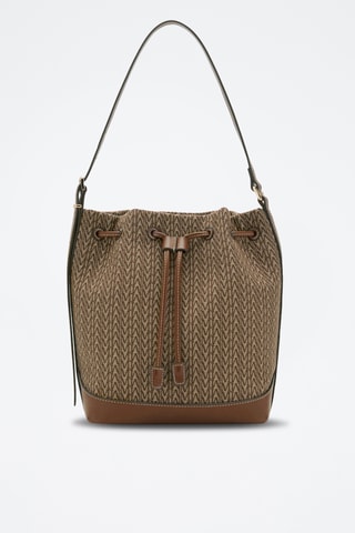 Sac seau avec logo jacquard - Marron