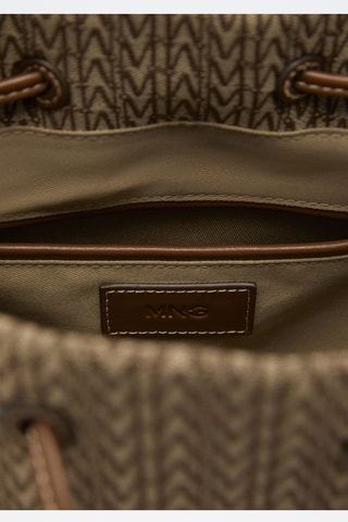 Sac seau avec logo jacquard - Marron