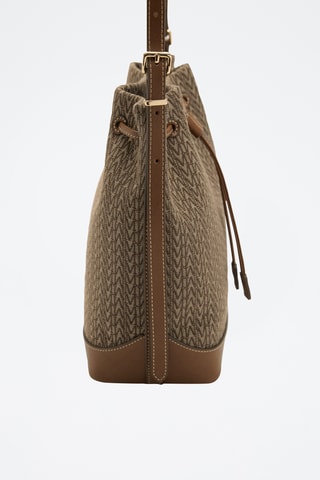 Sac seau avec logo jacquard - Marron