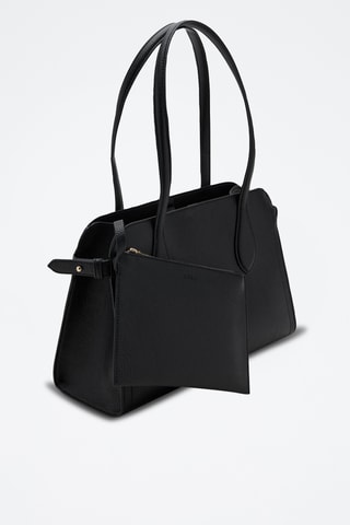 Petit sac cuir synthétique effet grainé - Noir