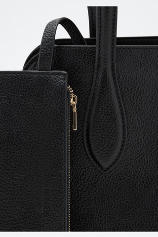 Petit sac cuir synthétique effet grainé - Noir