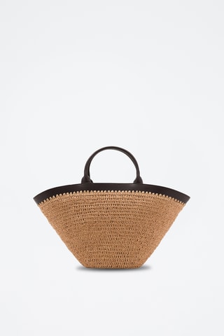 Grand sac double anse fibre naturelle - Marron