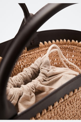 Grand sac double anse fibre naturelle - Marron