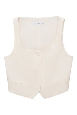 Gilet de costume lin mélangé - Blanc