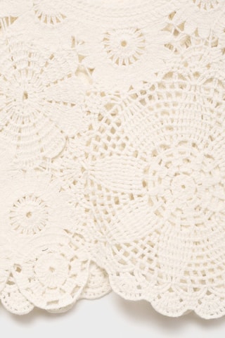 Top crochet fleurs - Blanc