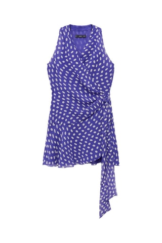Robe cache-cœur à pois - Marron