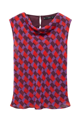 Blouse imprimée col bénitier - Violet