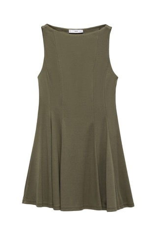 Robe plissée et évasée - Kaki