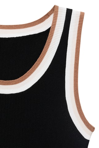 Top maille détails contrastants - Noir