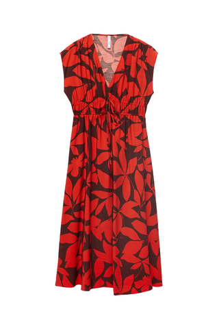 Robe longue imprimée - Rouge