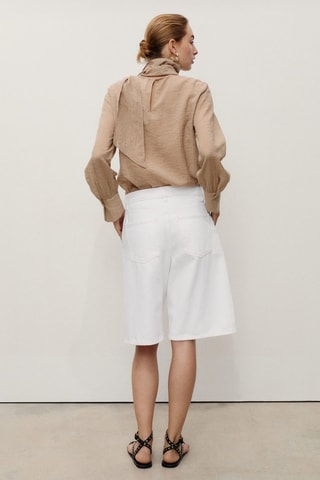 Bermuda jort denim taille normale - Blanc