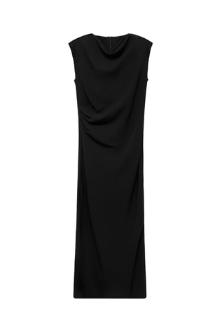 Robe midi froncée - Noir