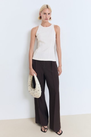 Blouse emmanchures américaines ajustée - Blanc