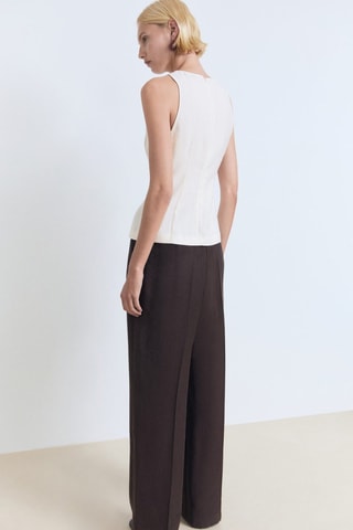 Blouse emmanchures américaines ajustée - Blanc