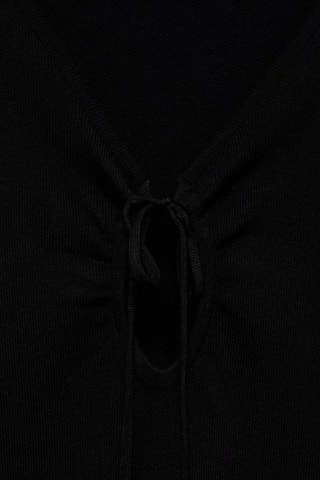Robe en maille décolleté nœud - Noir