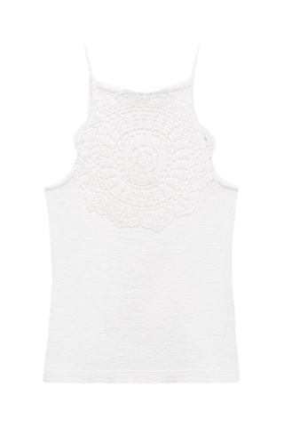 Top empiècement crochet - Blanc