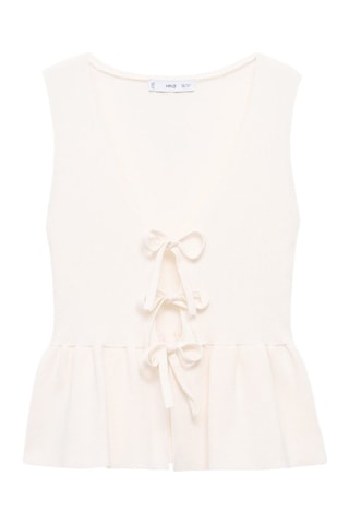 Top maille à nœuds - Blanc