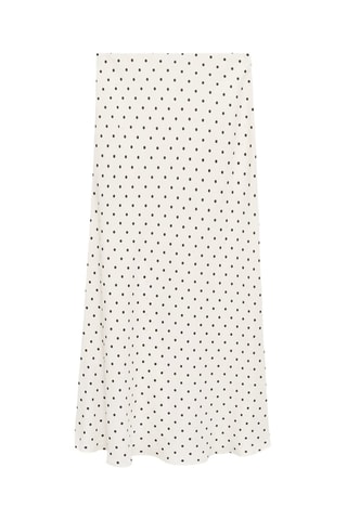 Jupe longue à pois - Blanc