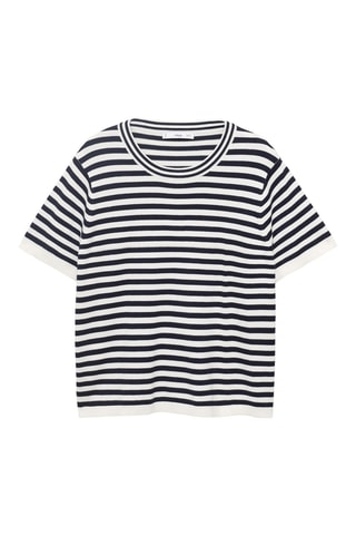 Jersey rayas manga corta - Azul marino