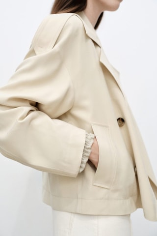 Trench crop double boutonnage - Gris