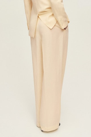 Pantalon de costume droit lin mélangé - Jaune