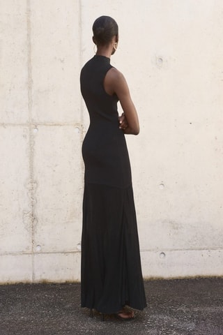 Robe combinée à col montant - Noir