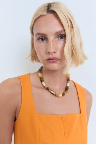 Top coton boutons - Orange