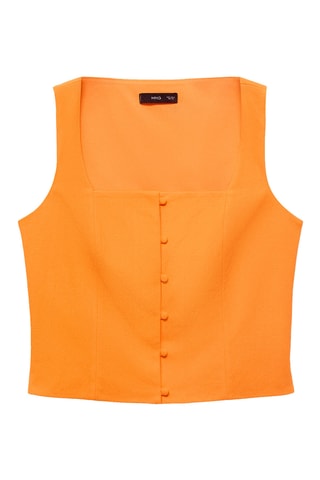 Top coton boutons - Orange