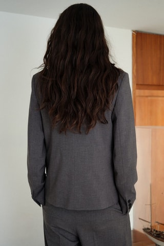 Blazer costume droit à boutons - Gris