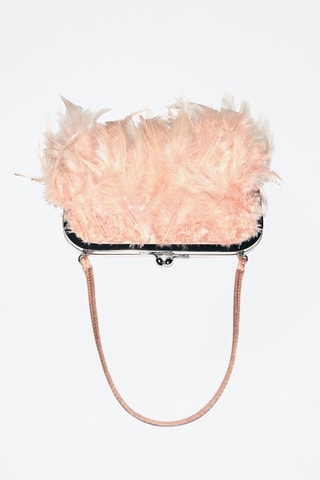 Sac plumes anse courte - Beige