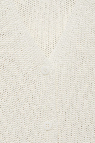 Gilet maille ajourée - Blanc