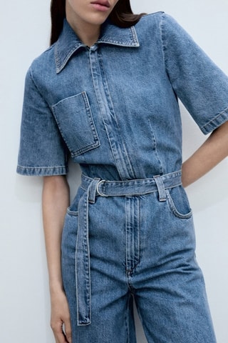 Combinaison jean ceinture - Bleu