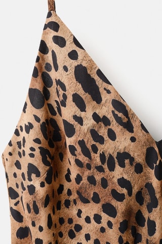 Robe léopard dos nu - Marron