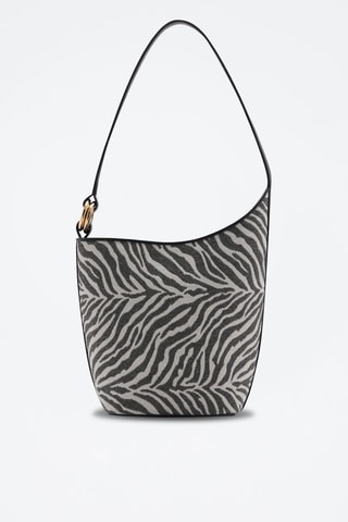 Grand sac seau à imprimé zèbre - Noir