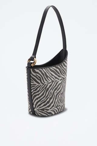 Grand sac seau à imprimé zèbre - Noir