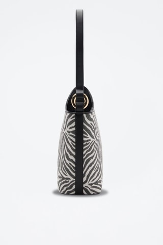 Grand sac seau à imprimé zèbre - Noir
