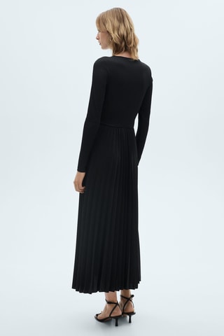 Robe évasée plissée - Noir