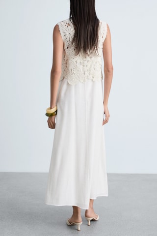 Robe midi haut crochet - Blanc
