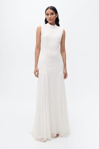 Robe dentelle à pinces - Blanc