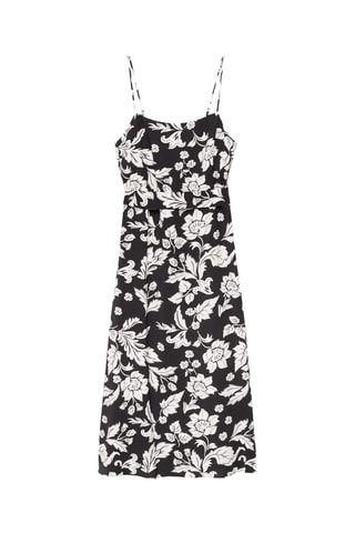 Robe bretelles à fleurs - Noir