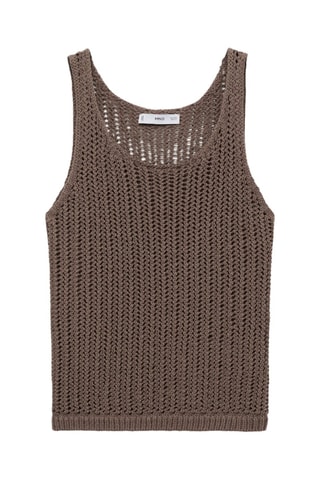 Top crochet bretelles - Marron