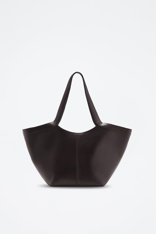 Grand sac porté épaule cuir - Marron