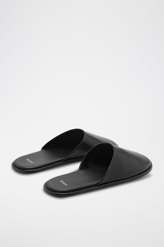 Chaussures ouvertes à l'arrière cuir - Noir