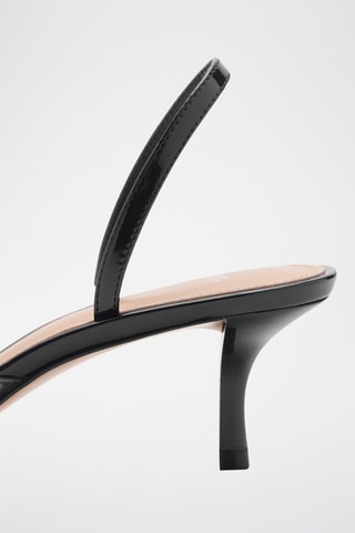 Chaussure à talon avec empiècement vinyle - Noir
